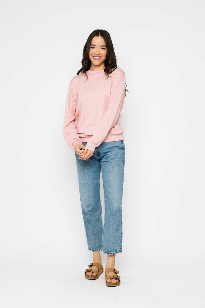 Jenna-Luxe Pink Fleece Crew ORB