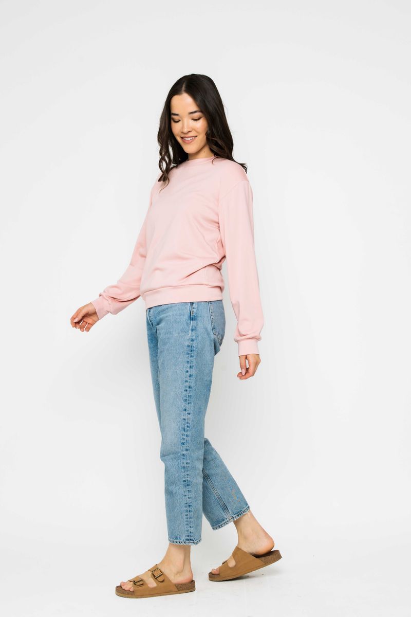 Jenna-Luxe Pink Fleece Crew ORB