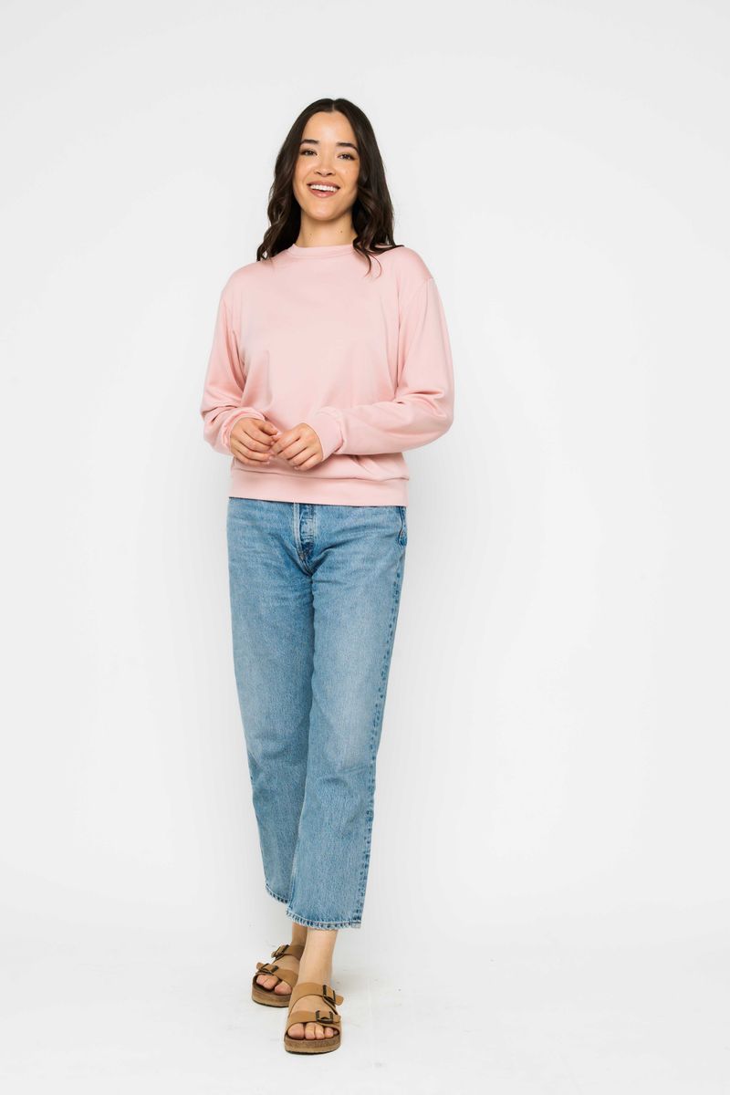 Jenna-Luxe Pink Fleece Crew ORB