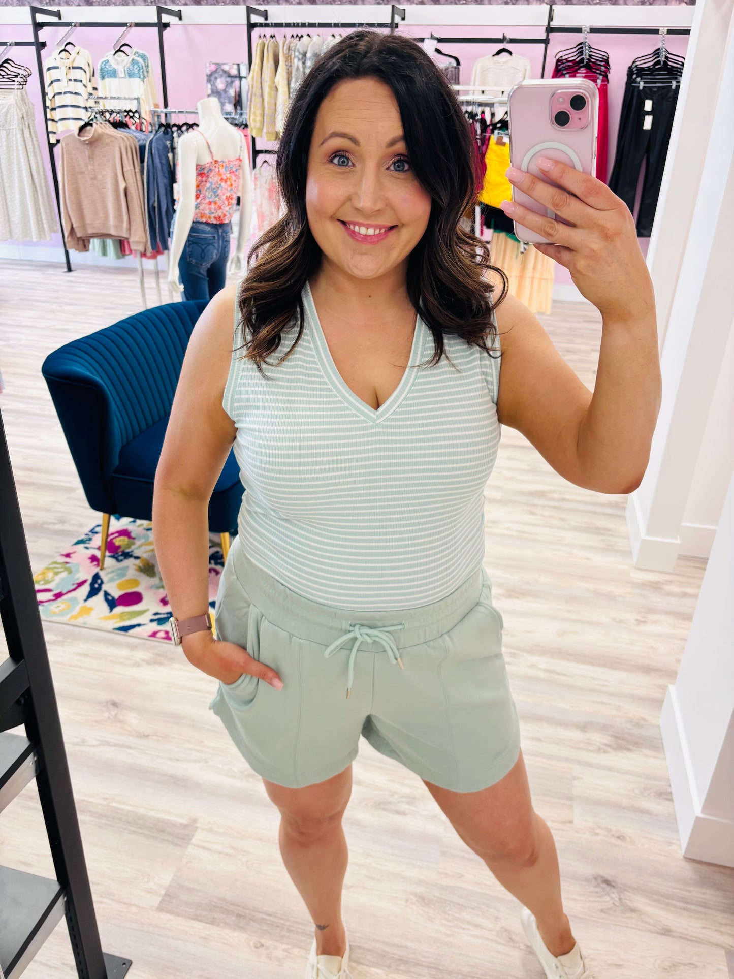 Deena-Luxe Aquamarine Fleece Short ORB