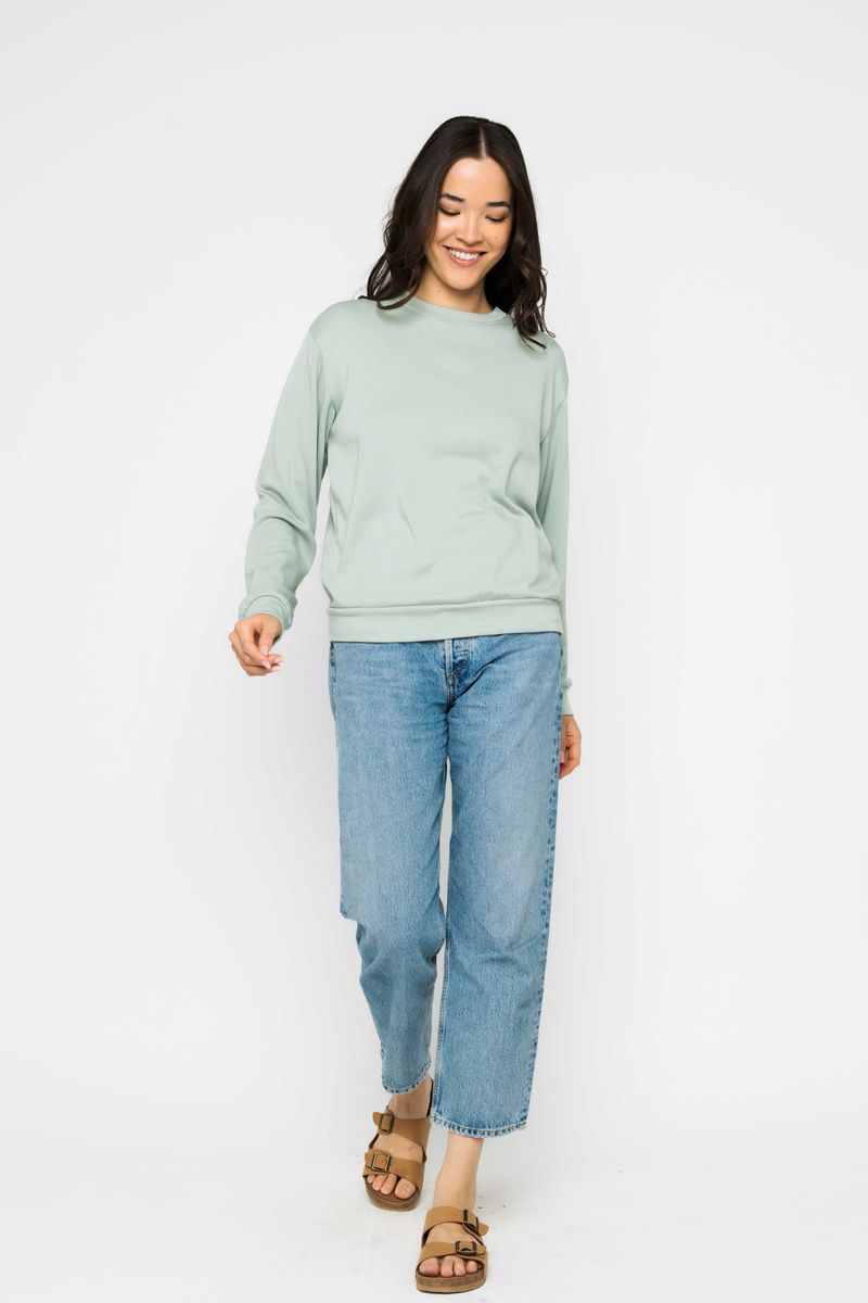 Jenna-Luxe Aquamarine Fleece Crew ORB