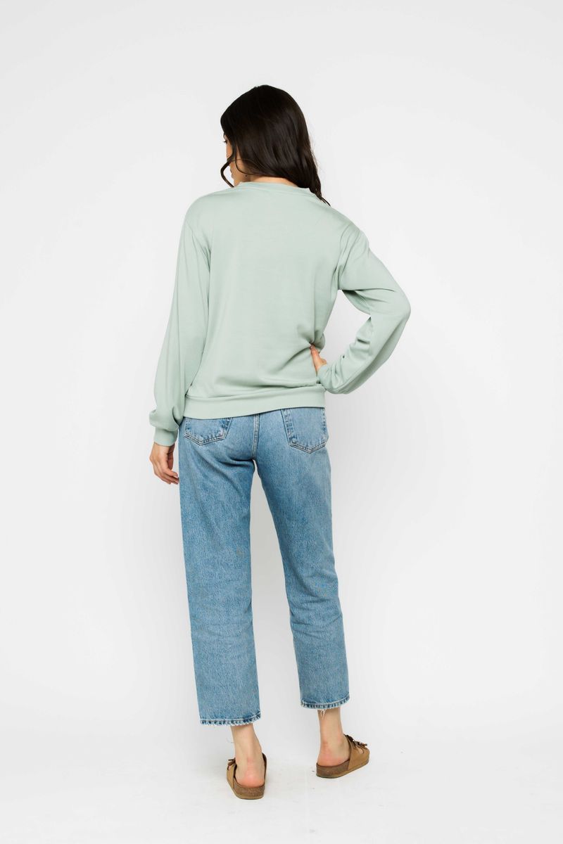 Jenna-Luxe Aquamarine Fleece Crew ORB