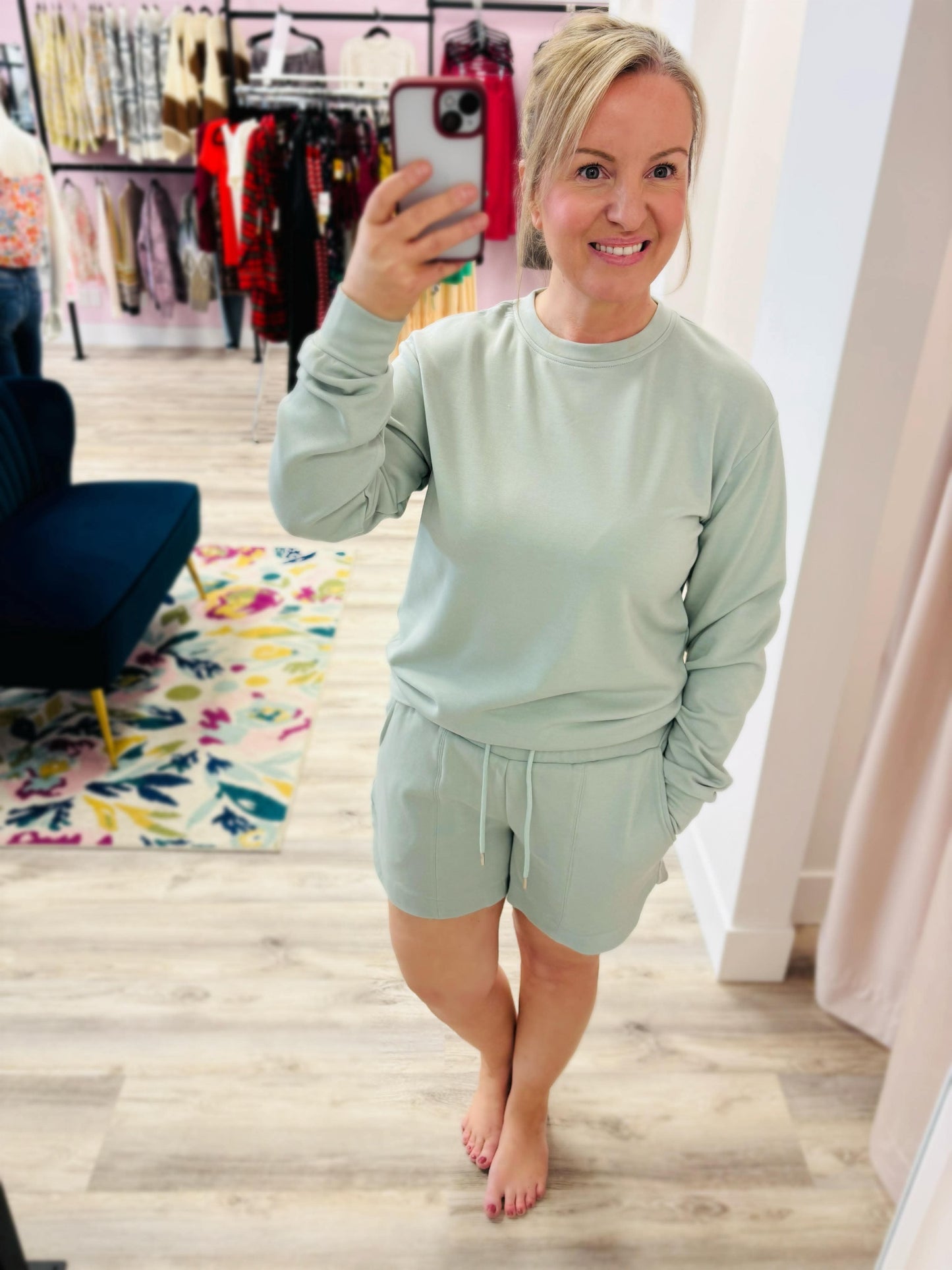 Jenna-Luxe Aquamarine Fleece Crew ORB