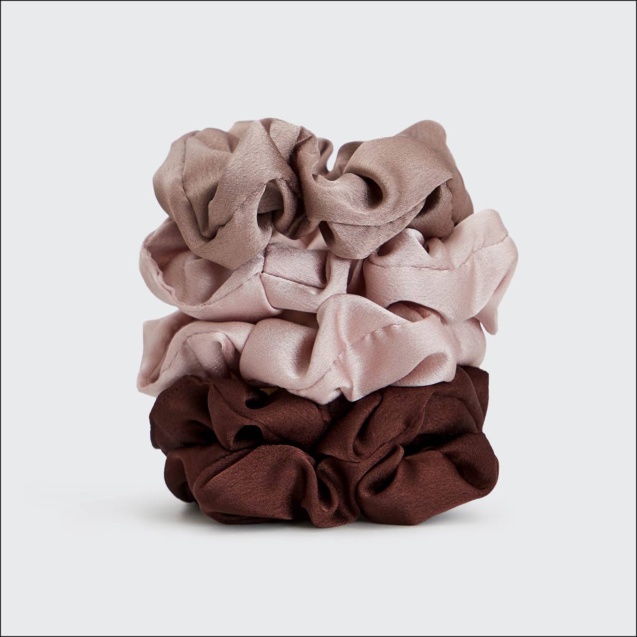 Satin Sleep Scrunchies 5pc- Cameo-KITSCH