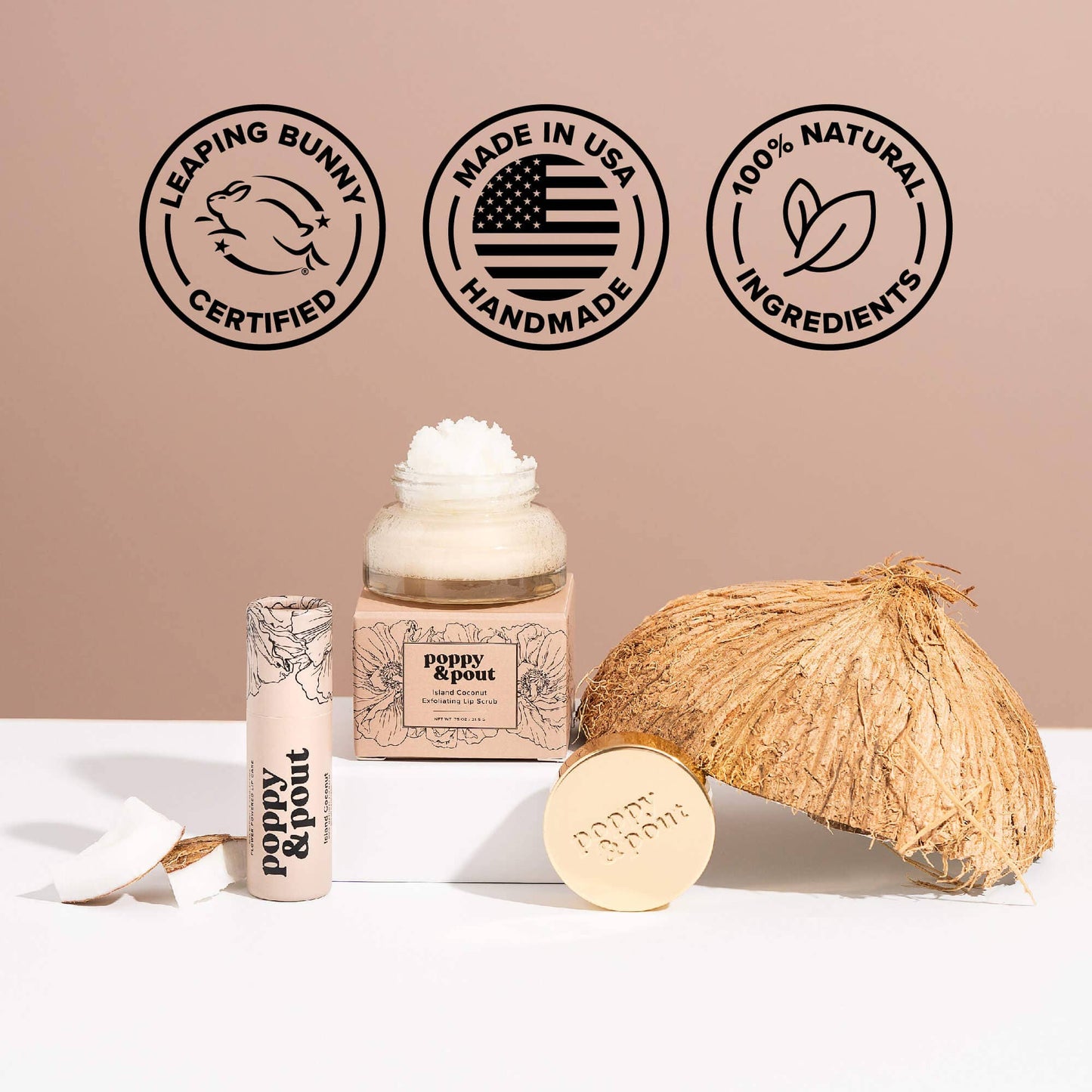 Lip Balm, Island Coconut-Poppy & Pout