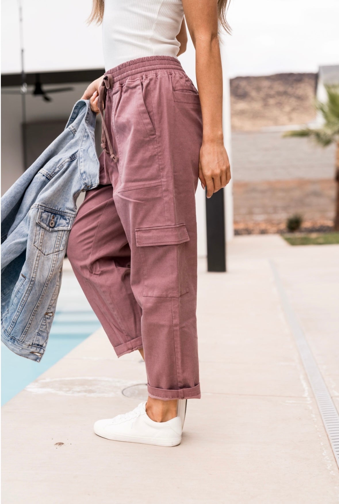 Ampersand Avenue Cargo Crop - MAUVE