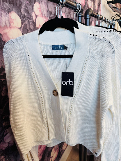 Janey-White Cardigan ORB