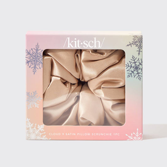 Holiday Cloud 9 Satin Pillow Scrunchie 1pc-Champagne-KITSCH