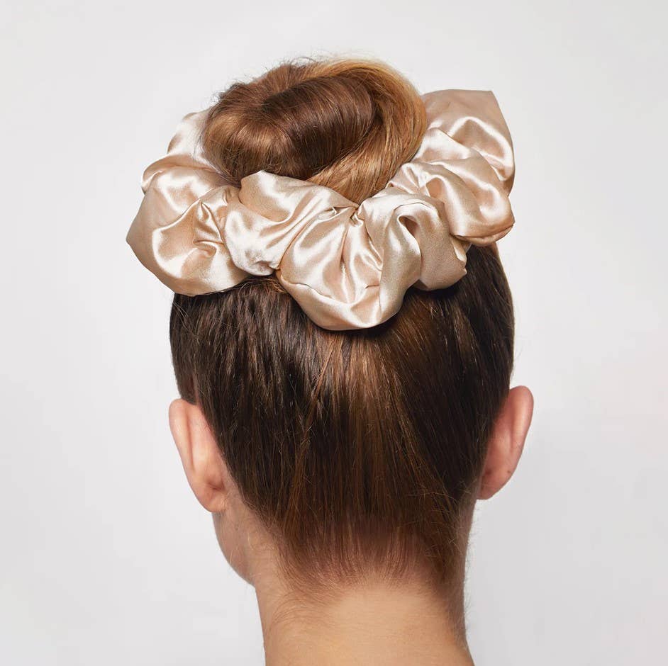 Holiday Cloud 9 Satin Pillow Scrunchie 1pc-Champagne-KITSCH