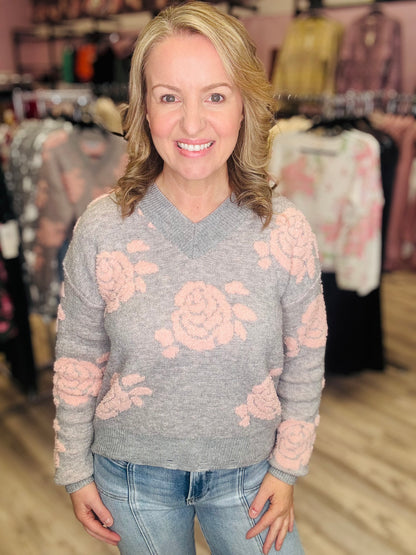 Rose Sweater-Grey