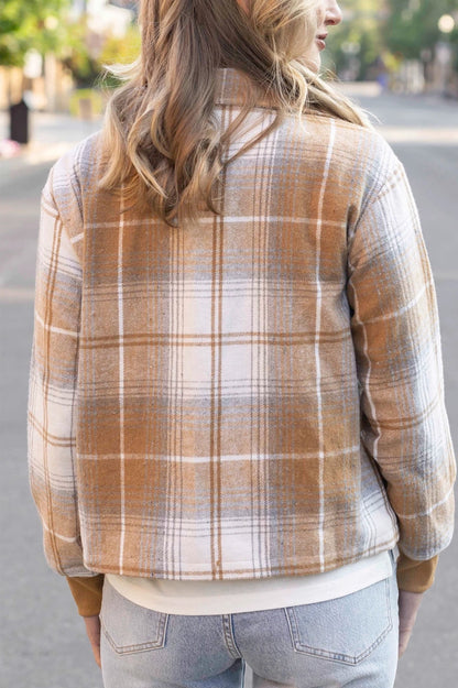 G&L CAMEL-IVORY Flannel Plaid Jacket