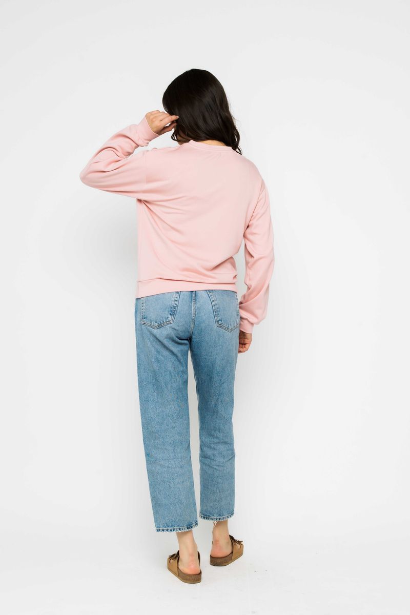 Jenna-Luxe Pink Fleece Crew ORB