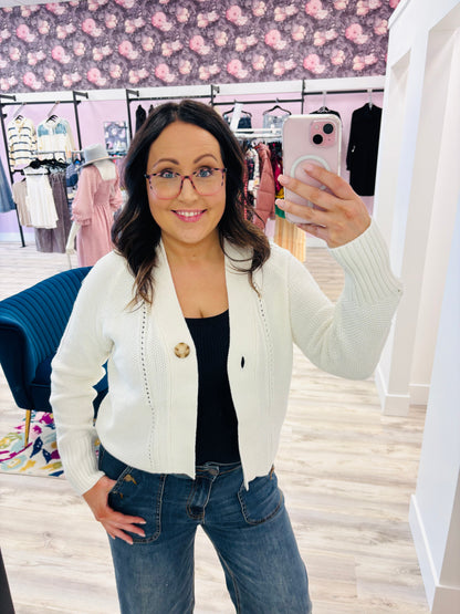 Janey-White Cardigan ORB