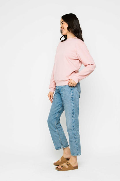Jenna-Luxe Pink Fleece Crew ORB