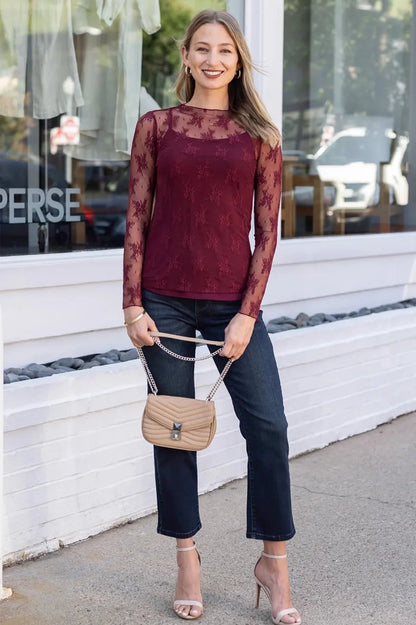 Grace & Lace PORT LACE MESH TOP