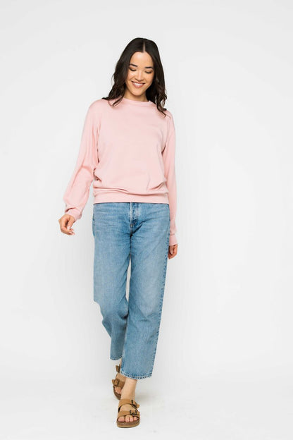 Jenna-Luxe Pink Fleece Crew ORB