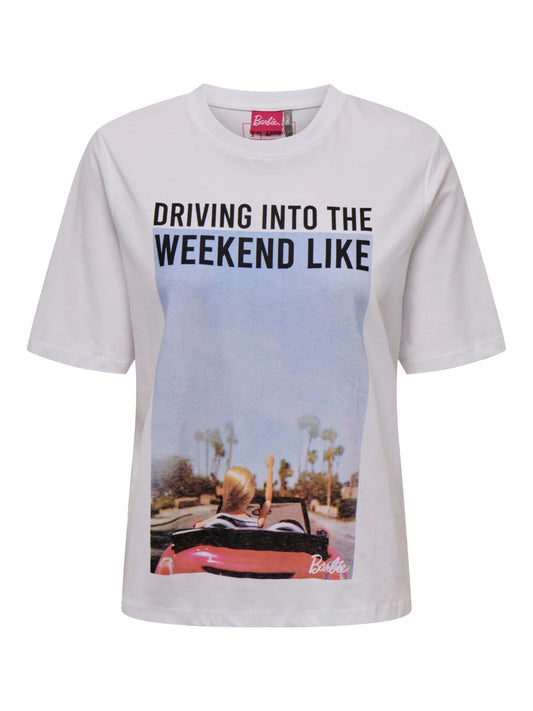 BARBIE DRIVING INTO THE WEEKEND GRAPHIC TEE BY ONLY