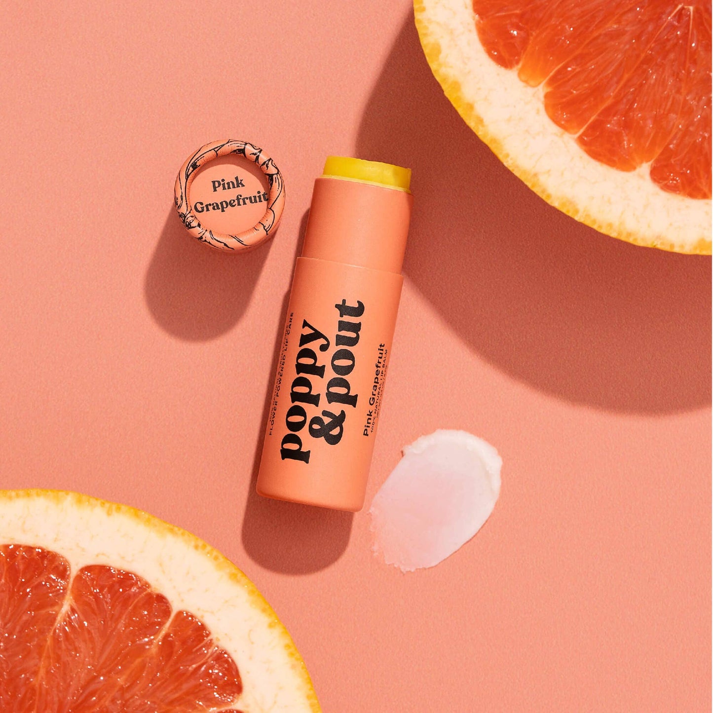 Lip Balm, Pink Grapefruit-Poppy & Pout