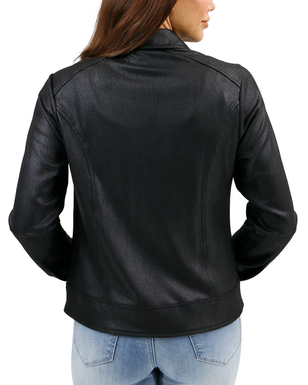 Black Lightweight Faux Leather Jacket G&L