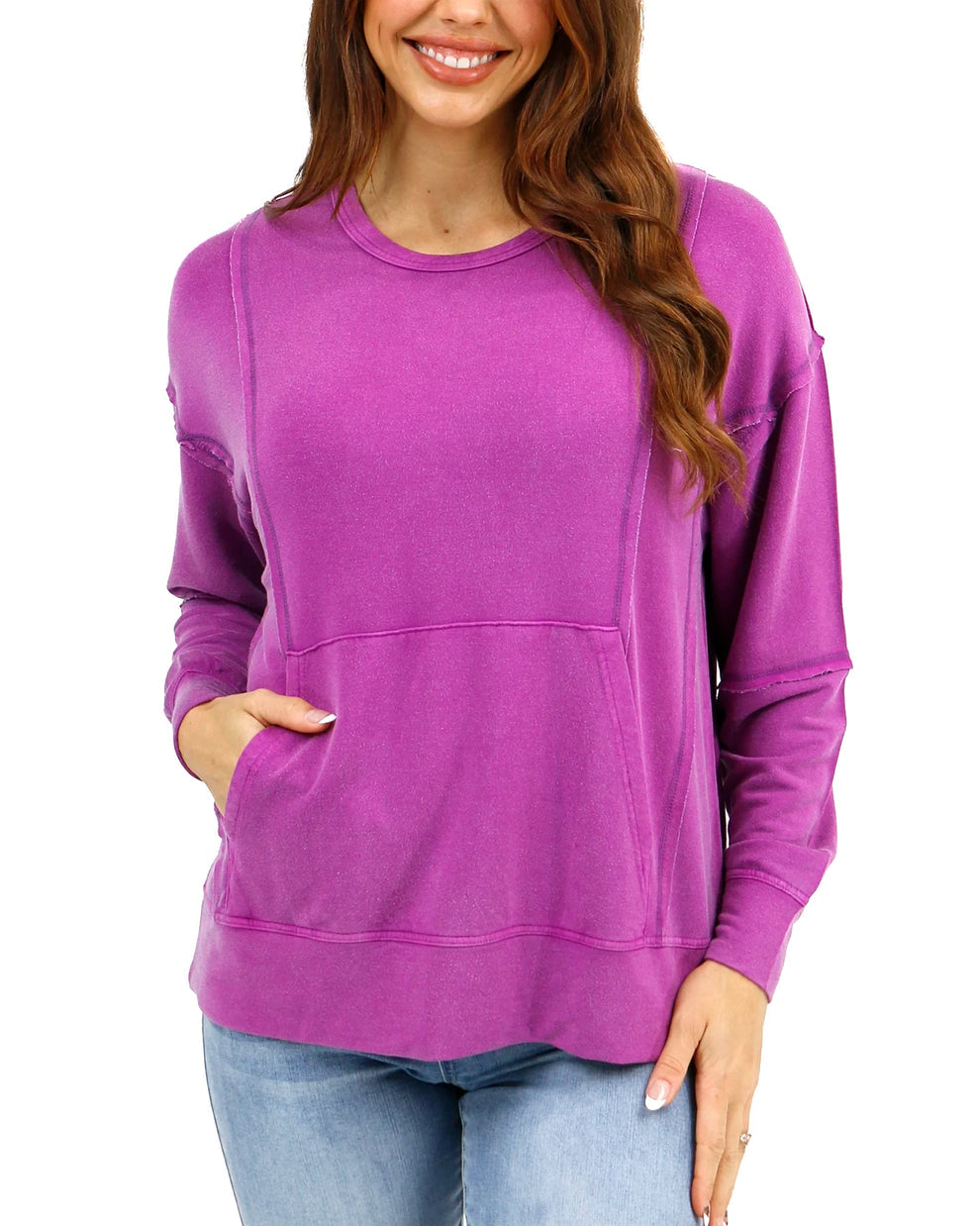 Mineral Washed
Pullover Sweatshirt Boysenberry G&L