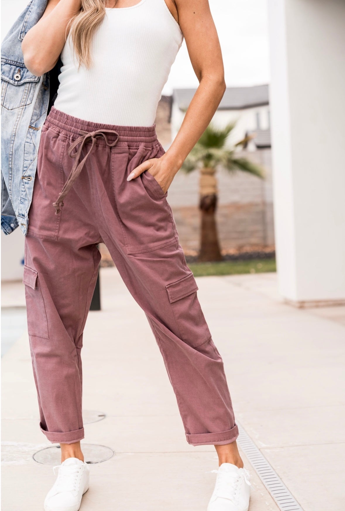 Ampersand Avenue Cargo Crop - MAUVE