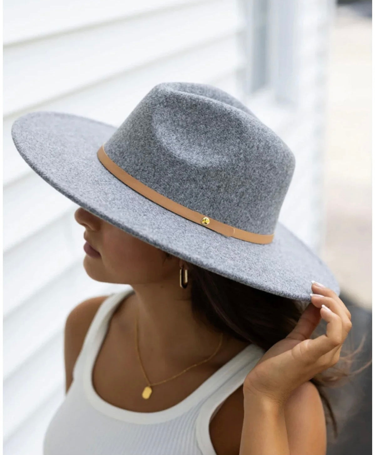 G&L Charcoal Wide Brim Felt Hat