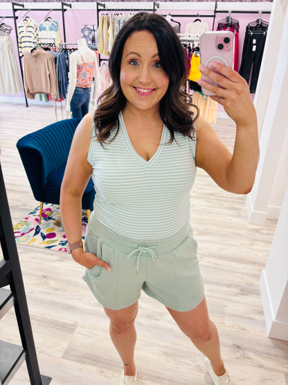 Deena-Luxe Aquamarine Fleece Short ORB