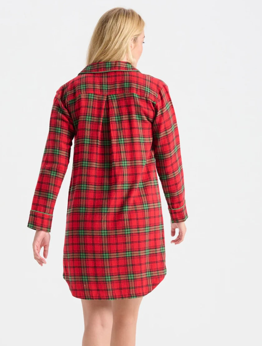 Classic Holiday Plaid Flannel Nightgown