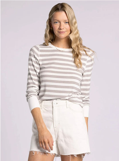 Stacy Top- White Taupe Thread & Supply