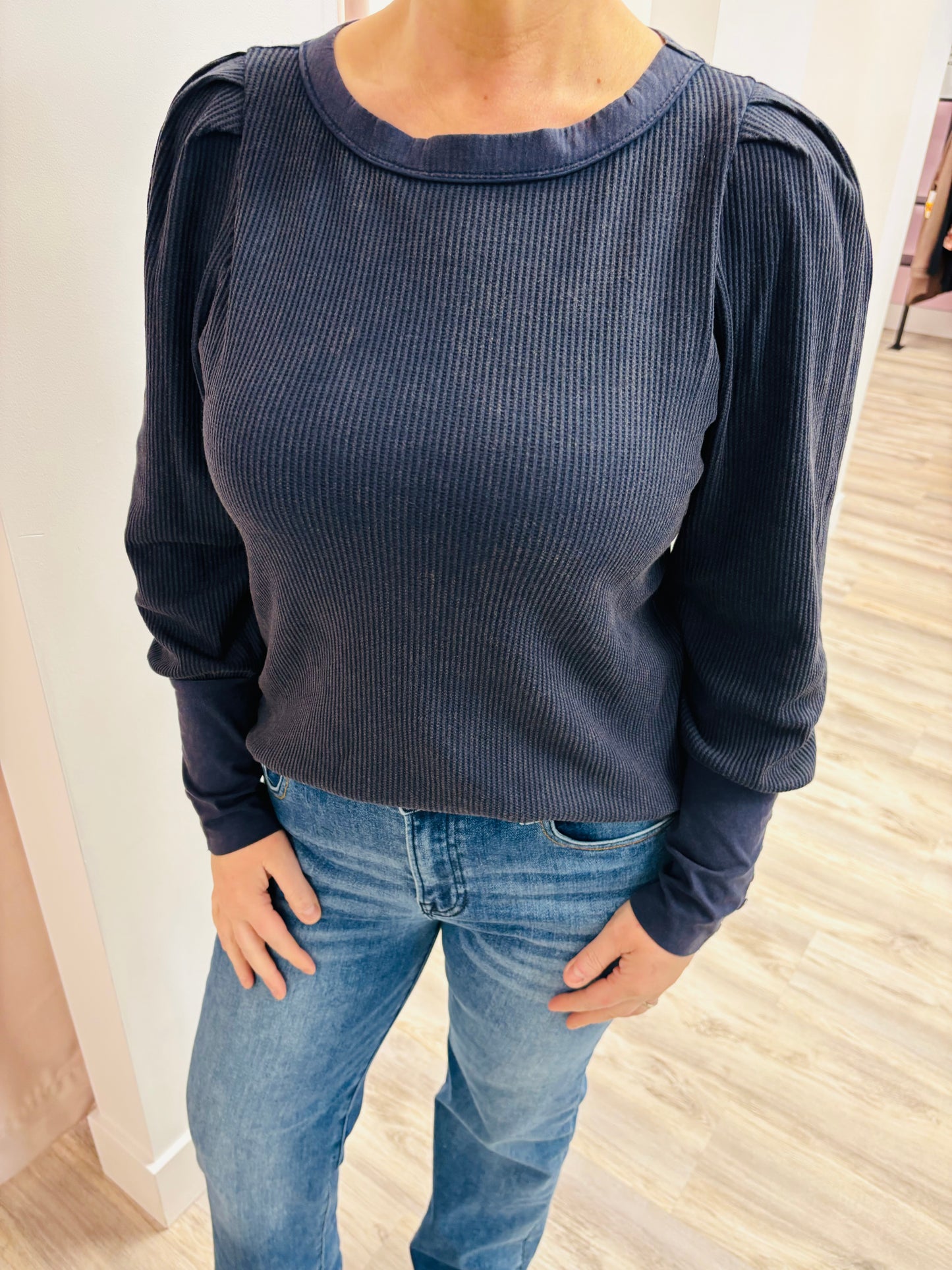 Washed Indigo Thermal Top