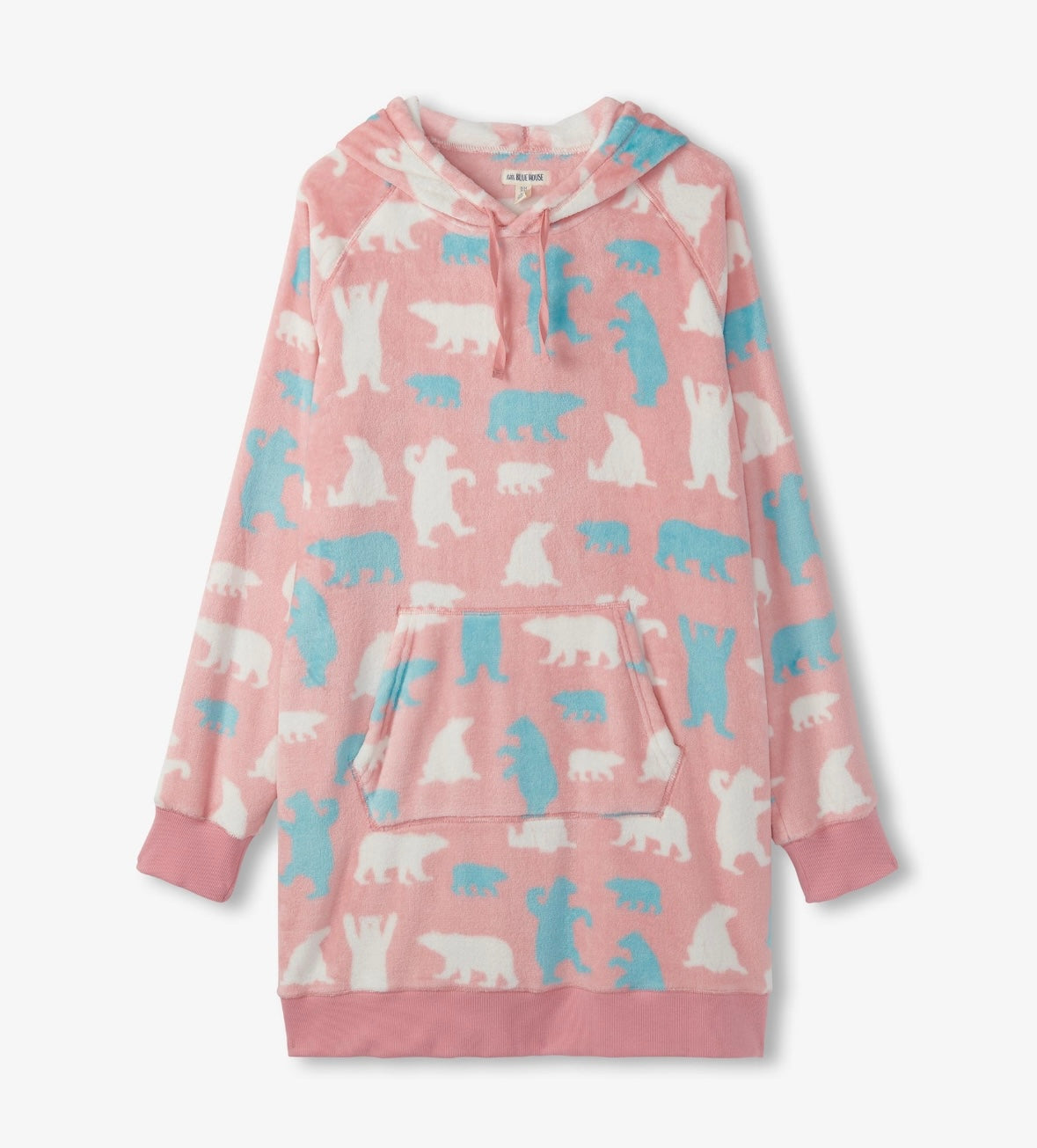 Pink Polar Bears Oversized Fleece Hoodie