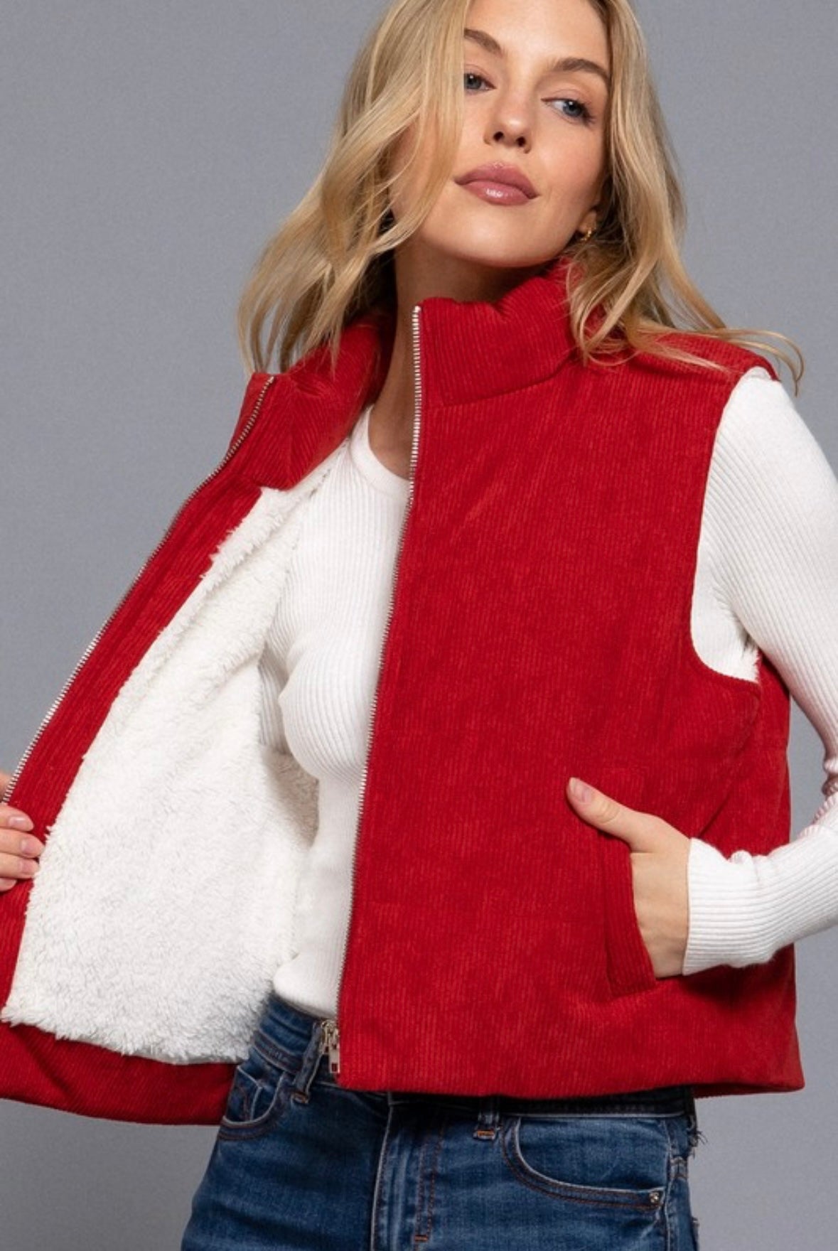 Chilli Red Cord Vest