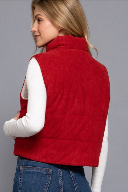 Chilli Red Cord Vest