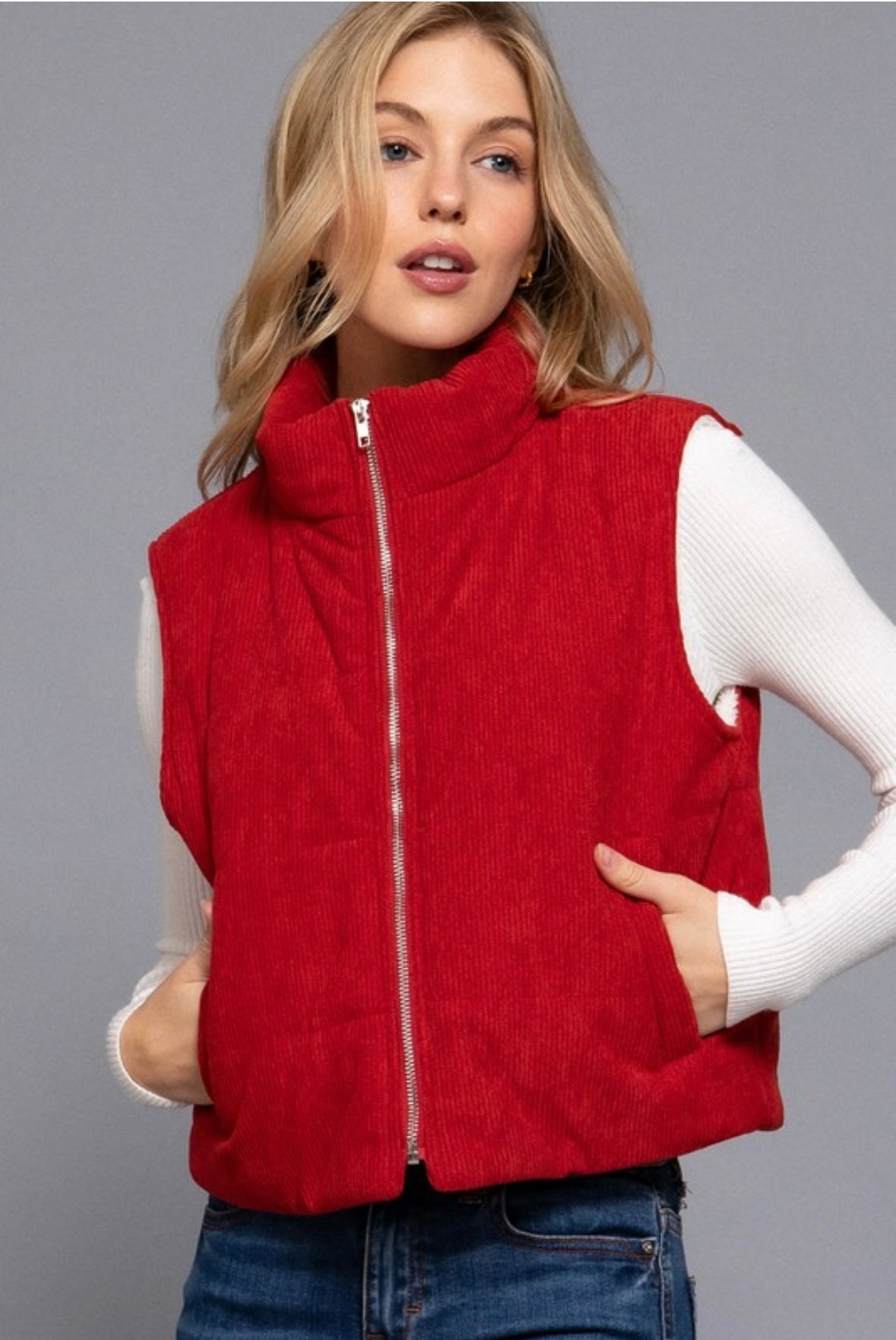 Chilli Red Cord Vest