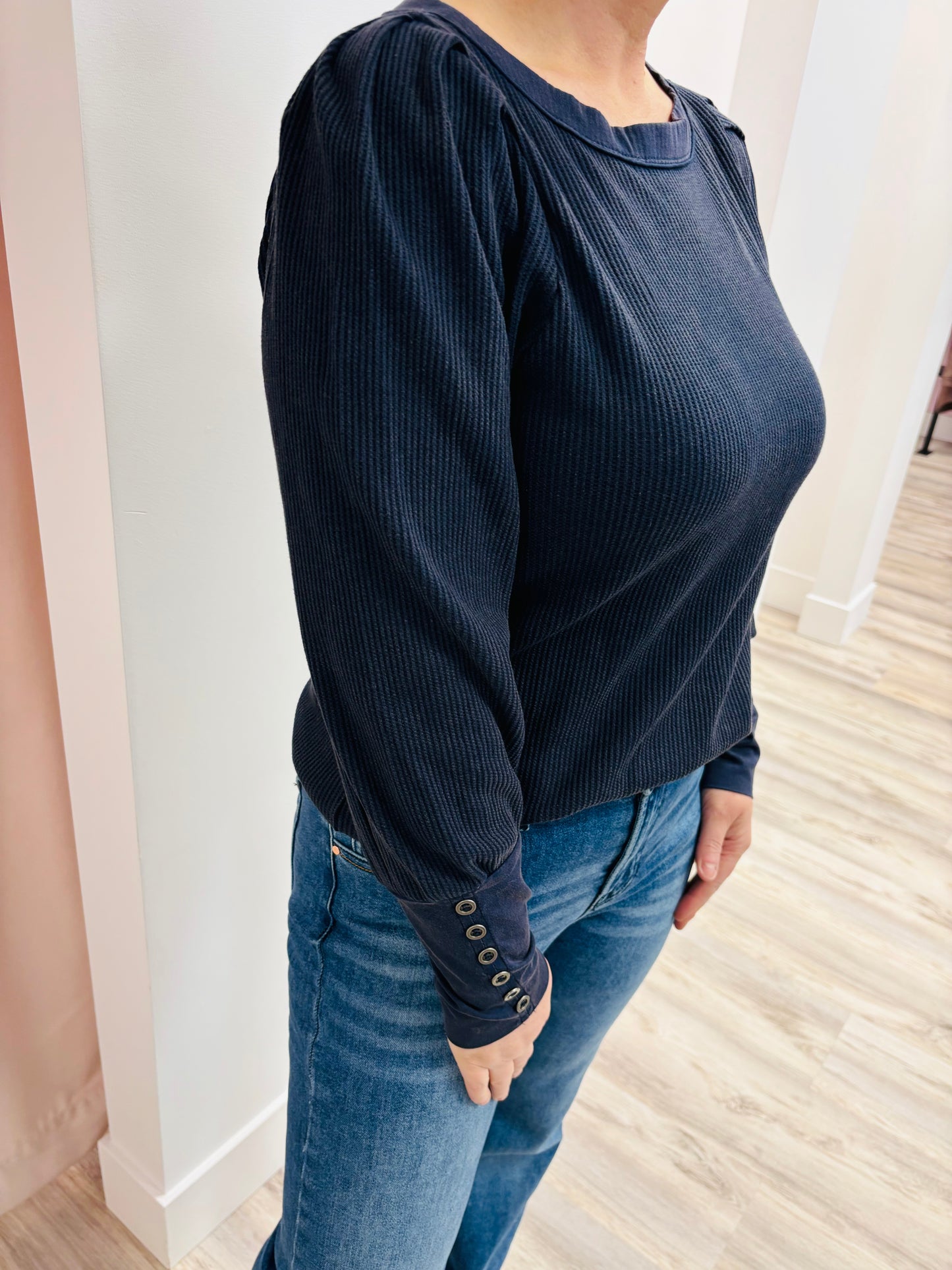 Washed Indigo Thermal Top