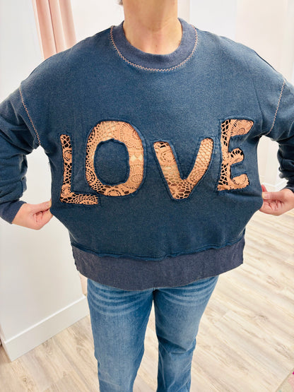 LOVE Lace Crewneck Sweatshirt