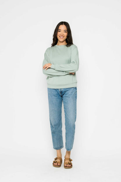 Jenna-Luxe Aquamarine Fleece Crew ORB