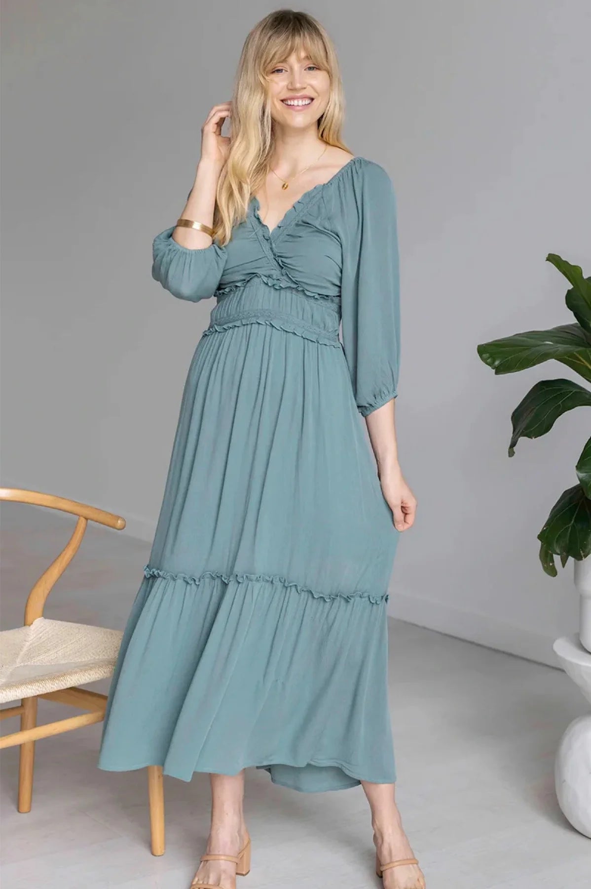 Grace & Lace Destination Maxi Dress-Mineral Blue