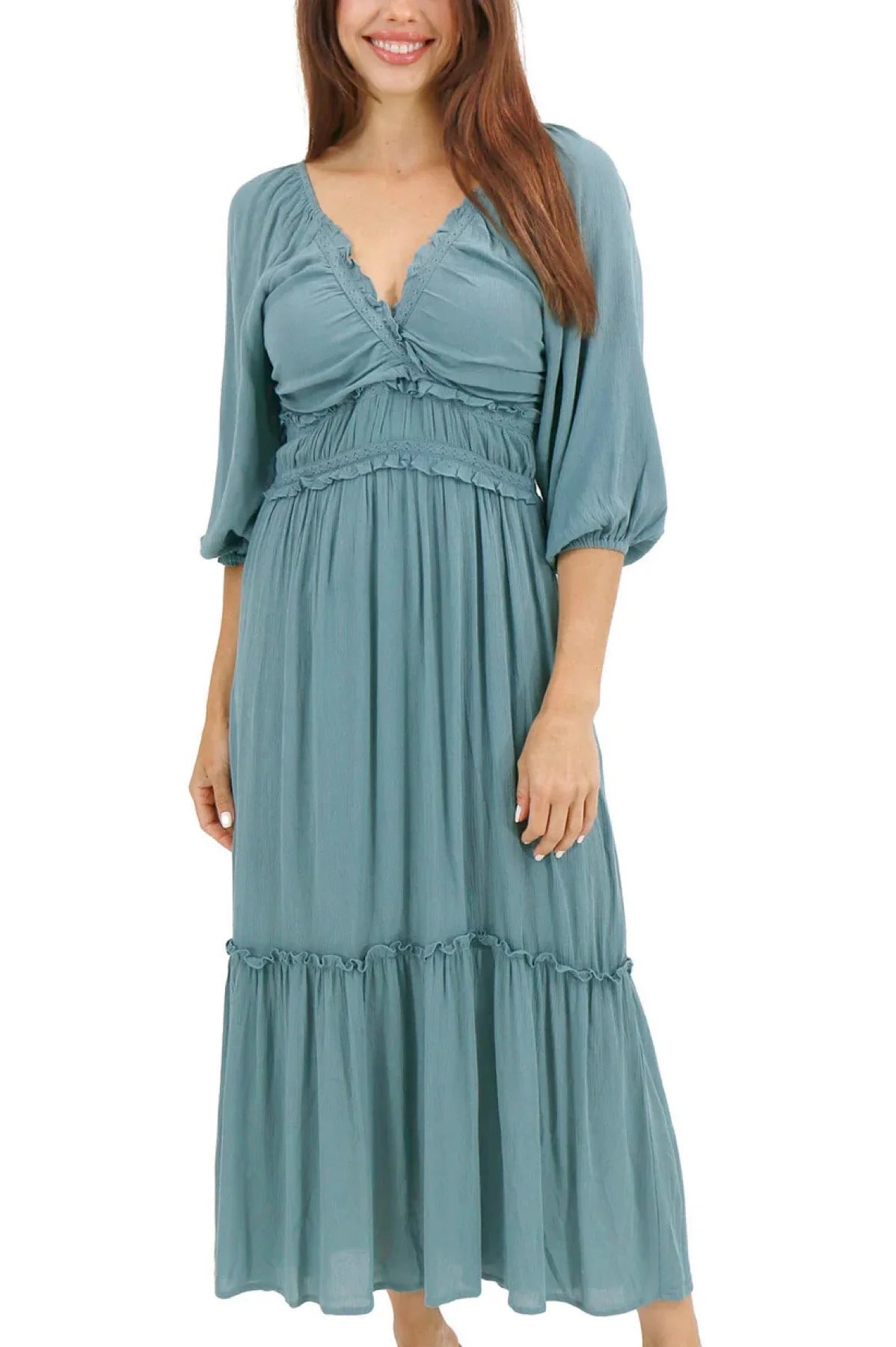 Grace & Lace Destination Maxi Dress-Mineral Blue