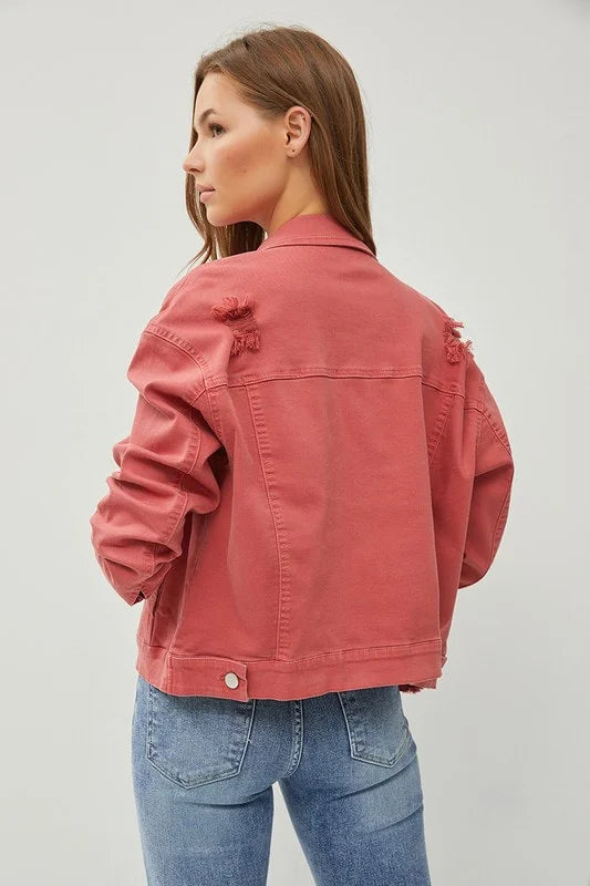 Risen BRICK OVERSIZED DISTRESSED JACKET