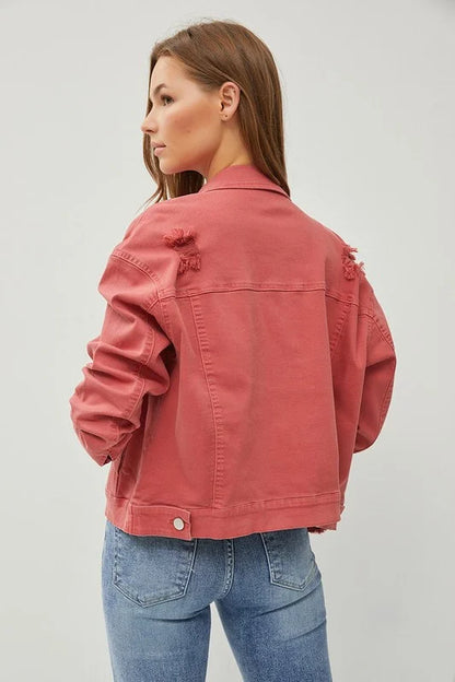 Risen BRICK OVERSIZED DISTRESSED JACKET