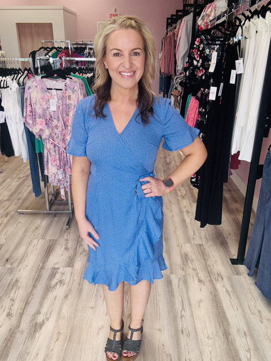 Olivia Wrap Dress BLUE BONNET By ONLY