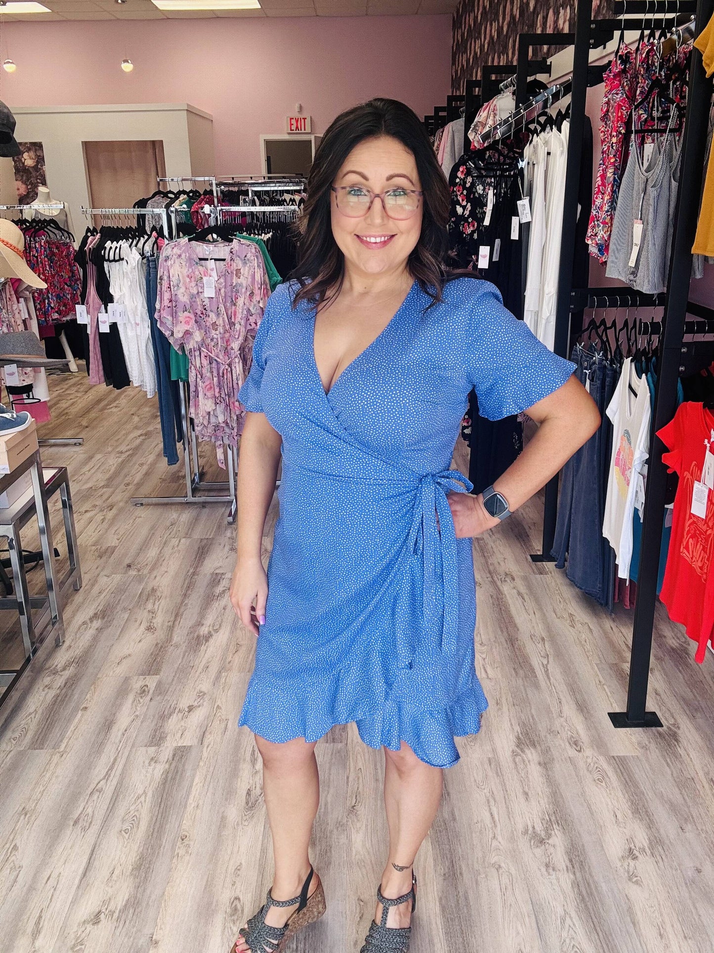 Olivia Wrap Dress BLUE BONNET By ONLY