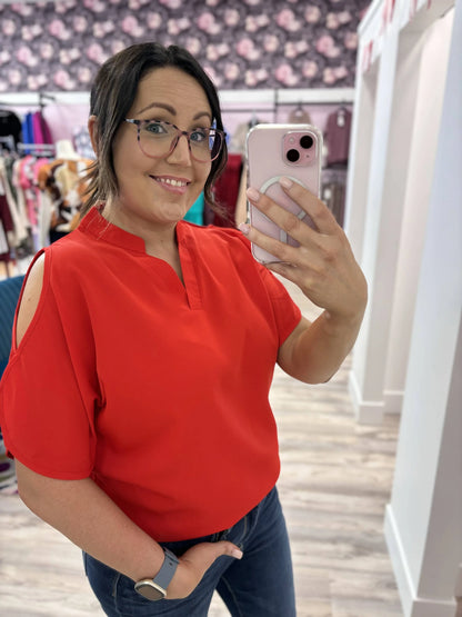 RED - Off Shoulder Top