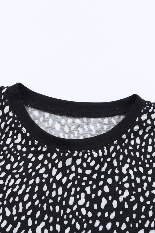 Spotted Animal Print Tee BLACK