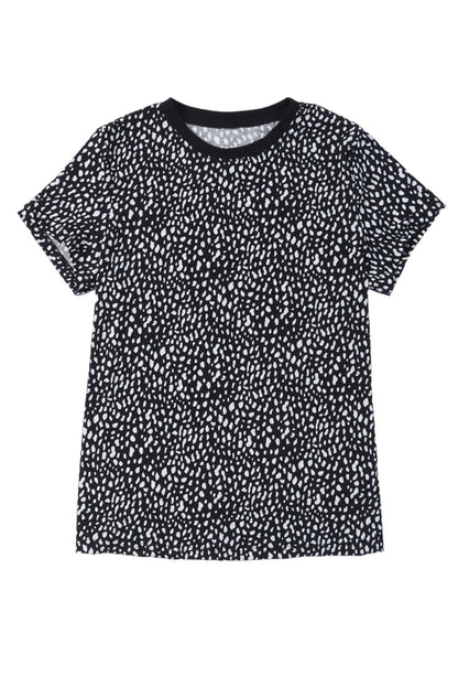 Spotted Animal Print Tee BLACK