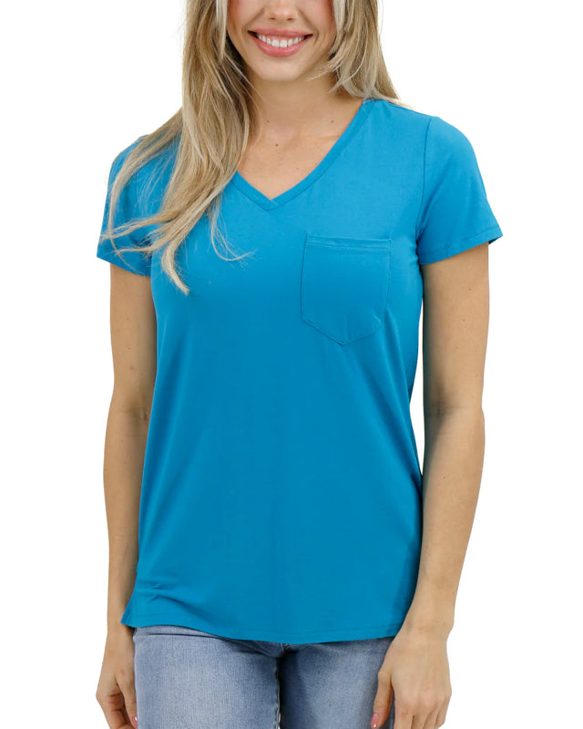 Grace & Lace TEAL True Fit Perfect Pocket Tee