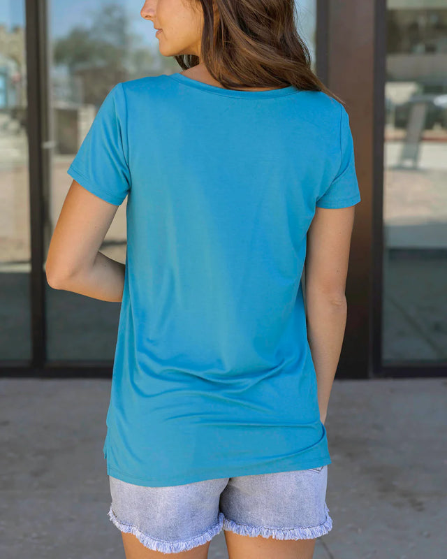 Grace & Lace TEAL True Fit Perfect Pocket Tee