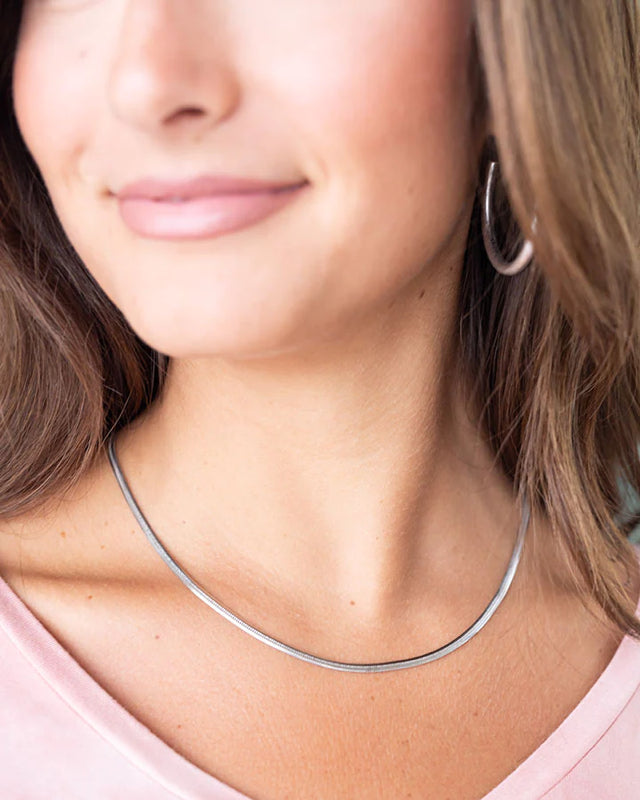 Grace & Lace SILVER Flat Chain Necklace