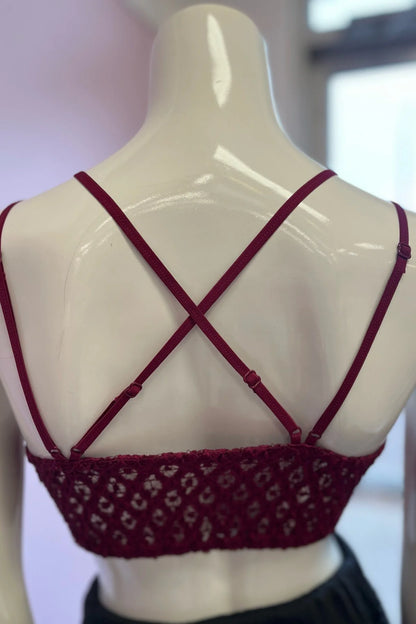 Bralette -Crochet Lace BURGUNDY